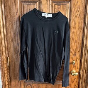 Comme des Garçons PLAY Black Long Sleeve Tee with Heart Patch